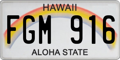 HI license plate FGM916