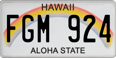 HI license plate FGM924