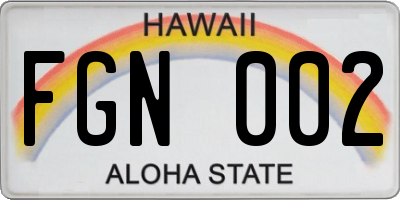 HI license plate FGN002