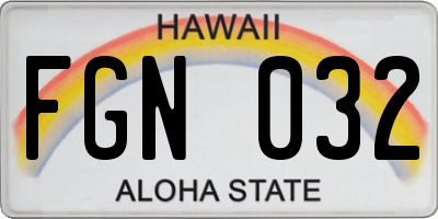 HI license plate FGN032