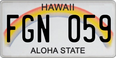 HI license plate FGN059