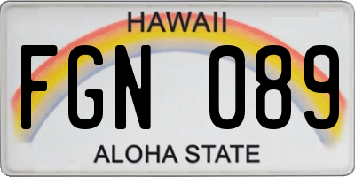 HI license plate FGN089