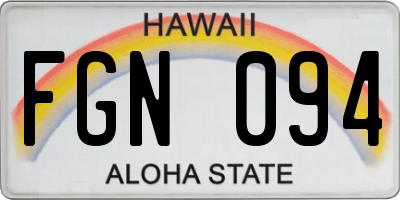 HI license plate FGN094