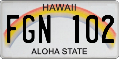 HI license plate FGN102