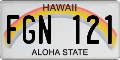 HI license plate FGN121