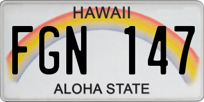 HI license plate FGN147