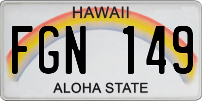 HI license plate FGN149