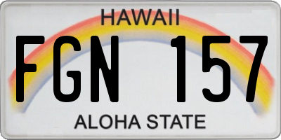HI license plate FGN157