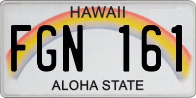 HI license plate FGN161