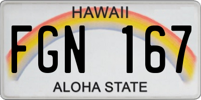 HI license plate FGN167