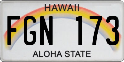HI license plate FGN173
