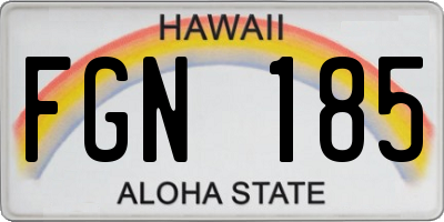 HI license plate FGN185