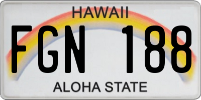 HI license plate FGN188