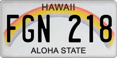 HI license plate FGN218