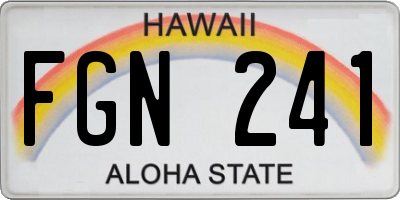 HI license plate FGN241