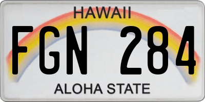 HI license plate FGN284