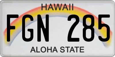 HI license plate FGN285