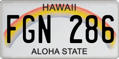 HI license plate FGN286