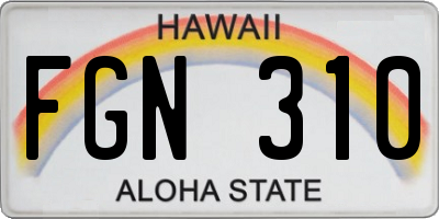 HI license plate FGN310