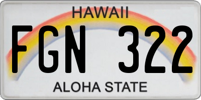 HI license plate FGN322