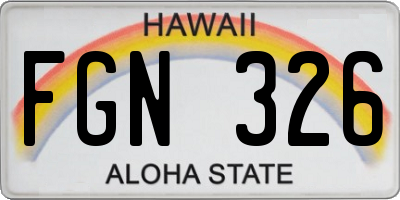 HI license plate FGN326