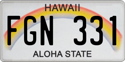 HI license plate FGN331