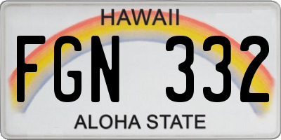 HI license plate FGN332