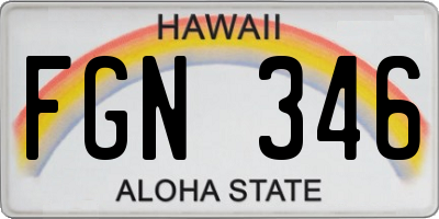 HI license plate FGN346