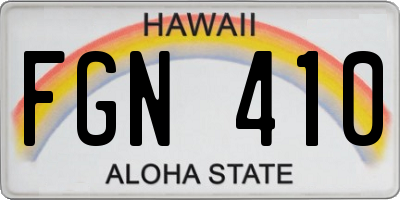 HI license plate FGN410