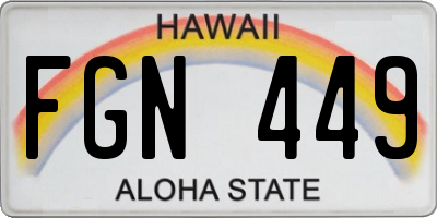 HI license plate FGN449
