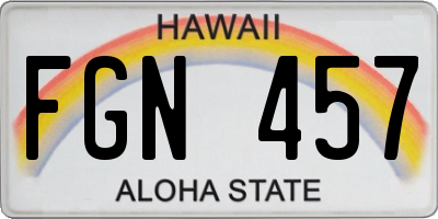 HI license plate FGN457