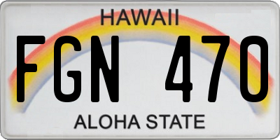 HI license plate FGN470
