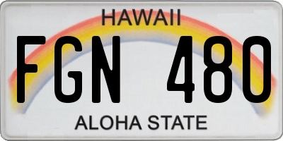 HI license plate FGN480