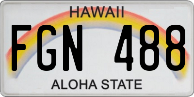 HI license plate FGN488