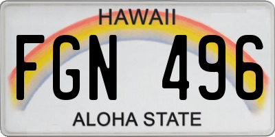 HI license plate FGN496
