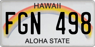 HI license plate FGN498
