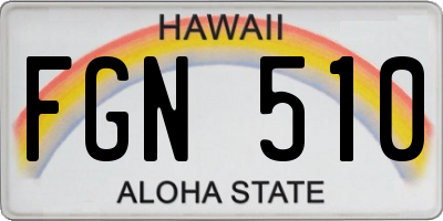 HI license plate FGN510