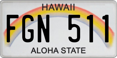 HI license plate FGN511