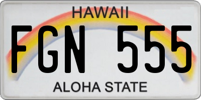 HI license plate FGN555