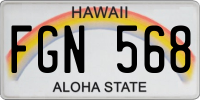 HI license plate FGN568