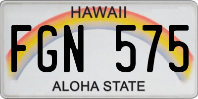 HI license plate FGN575