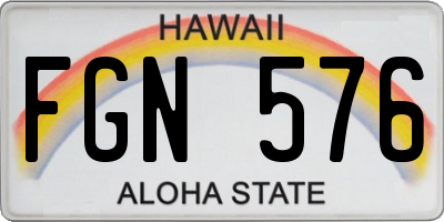 HI license plate FGN576