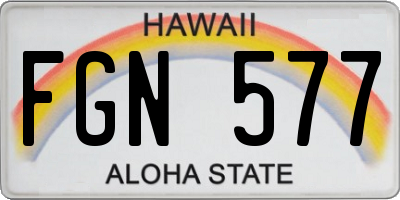 HI license plate FGN577