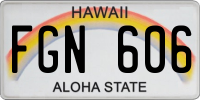 HI license plate FGN606