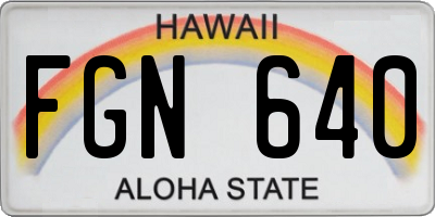 HI license plate FGN640