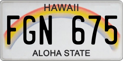 HI license plate FGN675