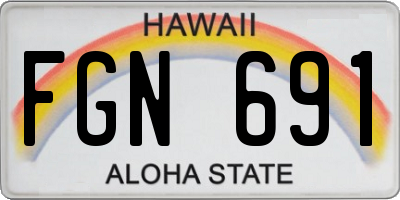 HI license plate FGN691