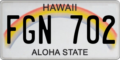 HI license plate FGN702
