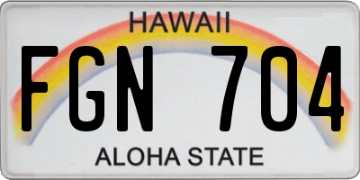 HI license plate FGN704