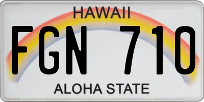 HI license plate FGN710